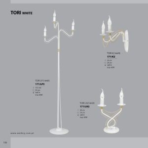 TORI LP3 WHITE 171/LP3 klasyczna lampa podłogowa biały połysk