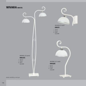 WIVARA LN1 WHITE 840/LN1 klasyczna lampka nocna szklany biały klosz dużo światła