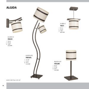 ALGIDA 2 703/2 Nowoczesna lampa sufitowa jasne abażury