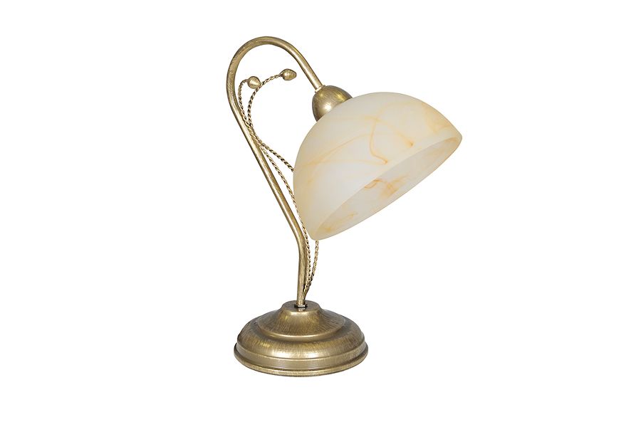 ATENA LN1 136/LN1 klasyczna lampka nocna złoty kolor szklany klosz