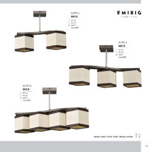 ALTRO 3 507/3 lampa sufitowa ciekawy design beżowe abażury