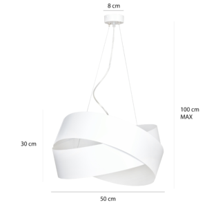 VIENO WHITE 512/2 wisząca lampa sufitowa LOFT regulowana metalowa biała