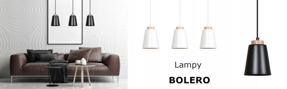 BOLERO 1 WHITE 443/1 wisząca lampa styl skandynawski drewno biała
