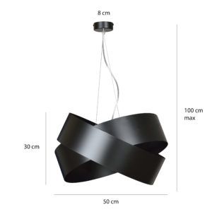 VIENO BLACK 512/1 wisząca lampa sufitowa LOFT regulowana metalowa czarna