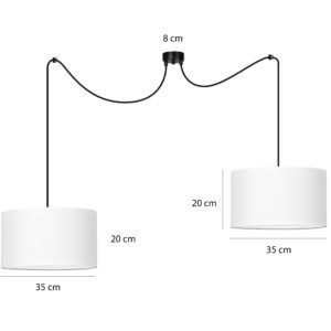 ROTO 2 LIGHT GRAY 189/2 lampa sufitowa wisząca jasnoszare abażury biały środek regulowana
