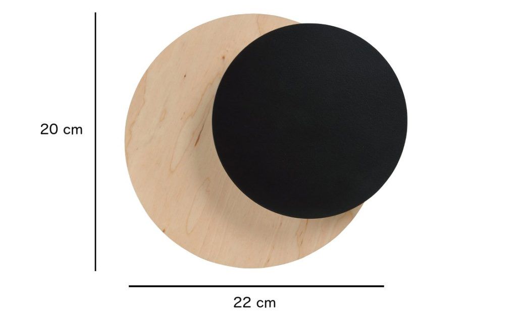 CIRCLE 971/2 BLACK kinkiet ścienny LED czarny styl skandynawski drewno metal