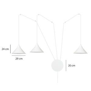 ABRAMO 3 WHITE 159/3 lampa sufitowa wisząca regulowana najnowszy design biała loft