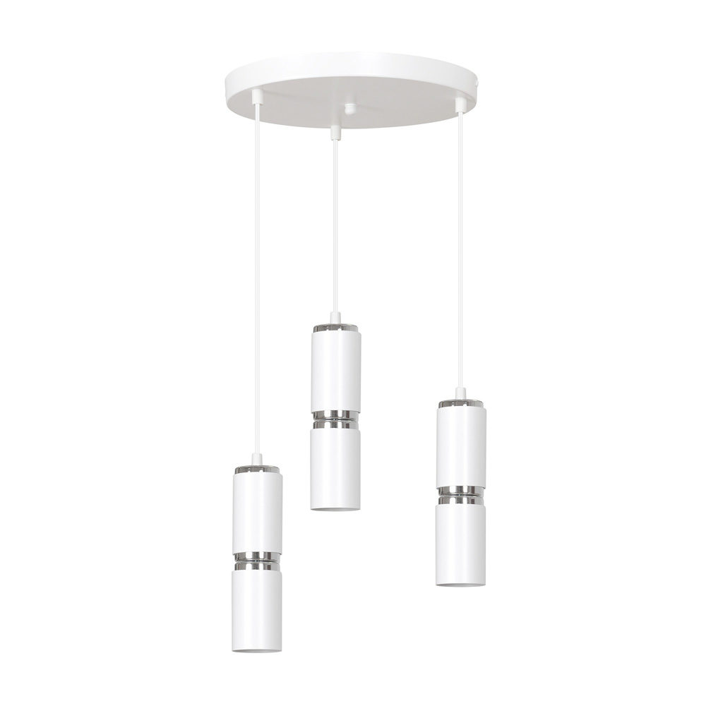 MODESTO 3 WHITE PREMIUM 178/3PREM nowoczesna lampa białe tuby chrom dodatki LED