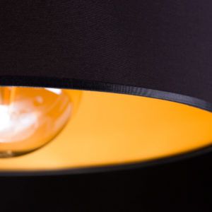 ROTO 1 GOLD 184/1 lampa wisząca sufitowa czarny duży abażur złoty środek regulowana