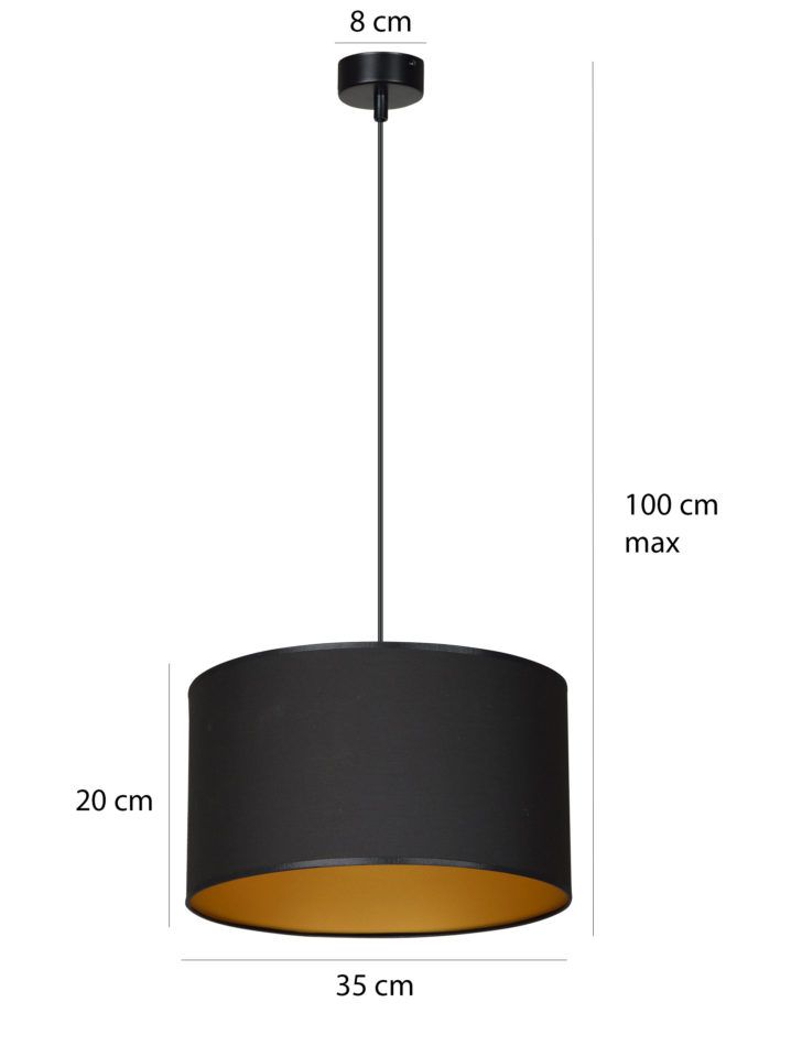 ROTO 1 SILVER lampa wisząca sufitowa czarny duży abażur srebrny środek regulowana