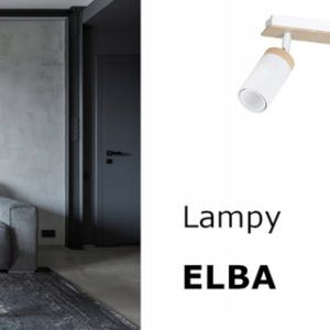ELBA 2 BLACK 166/2 spot halogen sufitowy regulowany czarny drewno styl skandynawski