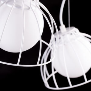 ARIA 3 PREMIUM WHITE 741/3PREM lampa wisząca loft druciak biały klosz