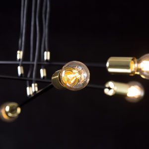 VESIO 6 BLACK 785/6 lampa wisząca loft regulowana złote elementy