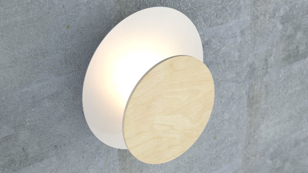 CIRCLE 970/1 WHITE kinkiet ścienny LED biały styl skandynawski drewno metal