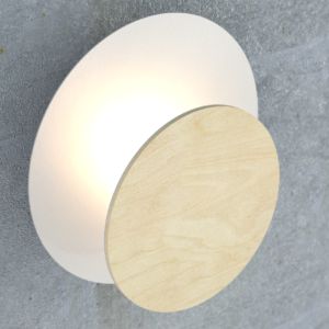 CIRCLE 970/1 WHITE kinkiet ścienny LED biały styl skandynawski drewno metal