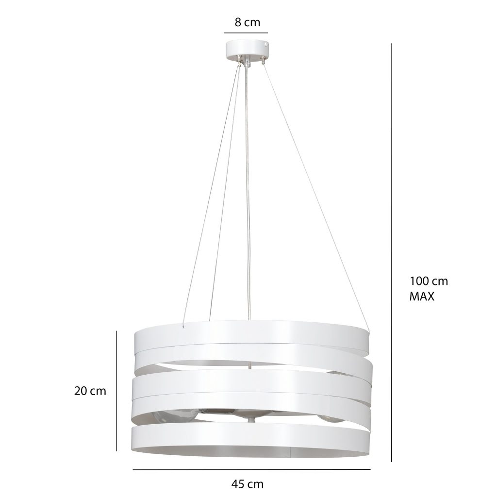 DOKKA WHITE 515/2 metalowa lampa wisząca super efekt biała