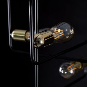 SAVO LP1 BLACK-GOLD 353/LP1 lampa podłogowa w stylu Loft Edison czarna złote dodatki
