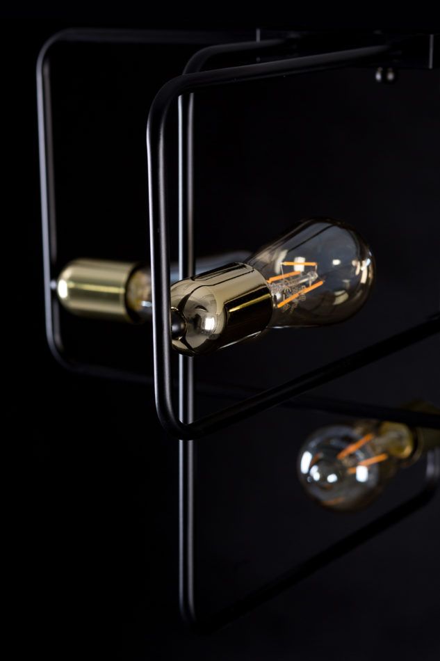 SAVO LP1 BLACK-GOLD 353/LP1 lampa podłogowa w stylu Loft Edison czarna złote dodatki