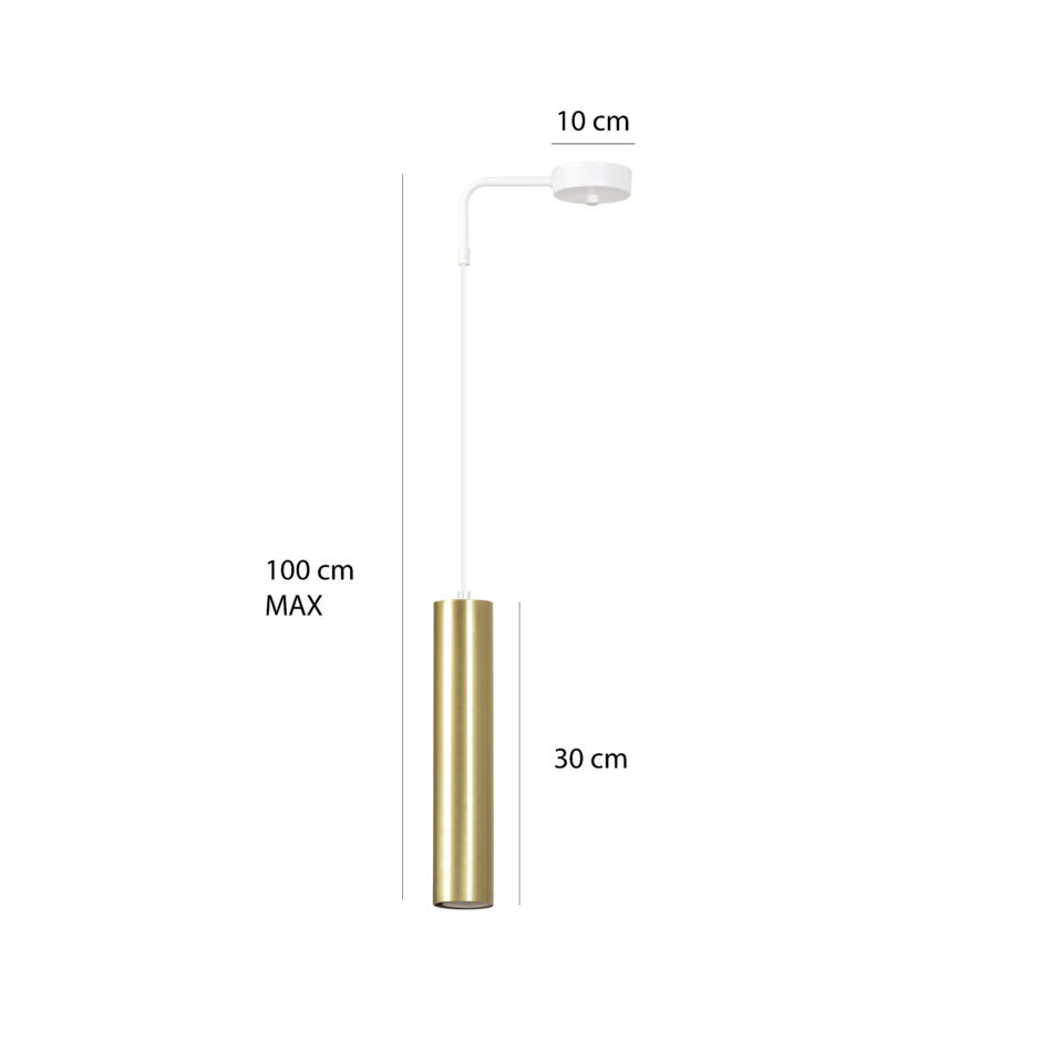 GOLDI 1 WHITE 458/1 spot wiszący złote tuby regulowana wysokość najnowszy design