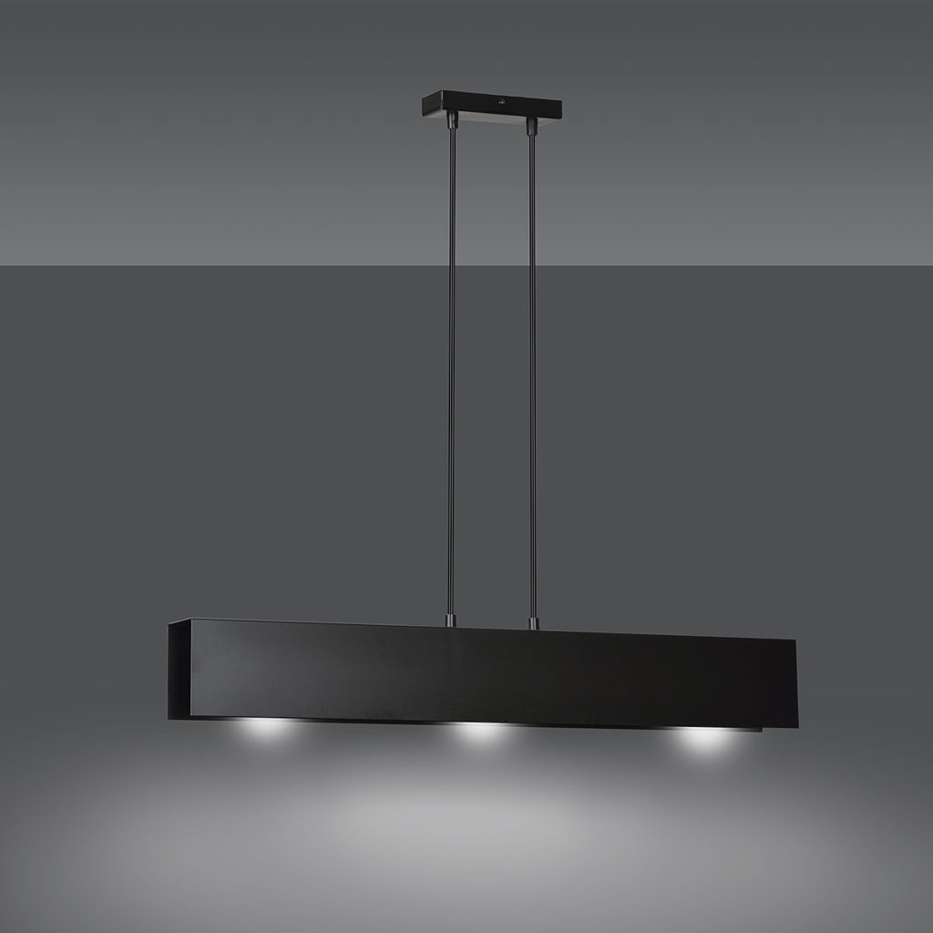 GENTOR 3 BLACK 672/3 oryginalna lampa wisząca czarna LOFT regulowana metalowa DESIGN