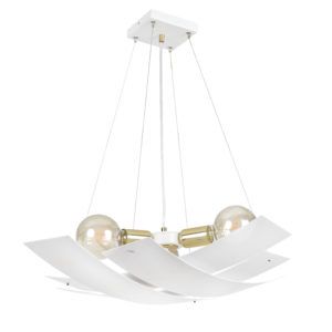 SOFIX 3 WHITE 606/3 oryginalna lampa wisząca biała złote elementy dekoracyjne