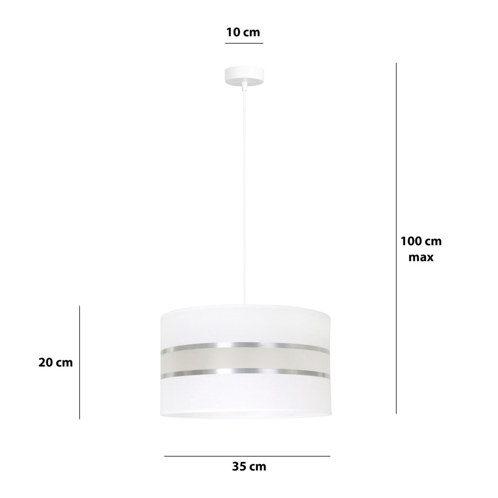 LARO 1 WHITE 1002/1 lampa wisząca duży abażur regulowana wysokość różne kolory