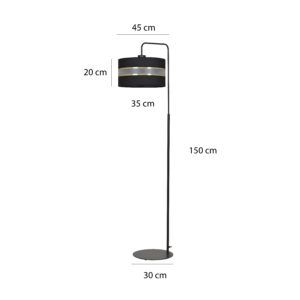 MOGI LP1 BLACK 601/LP1  lampa podłogowa duży czarny abażur elegancka