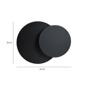 CIRCLE 972/2 BLACK kinkiet ścienny LED czarny styl skandynawski metal