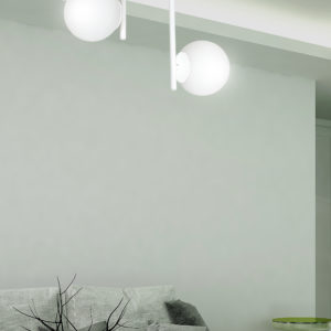 KALF 2 WHITE 1031/2 nowoczesna lampa sufitowa biała szklane klosze