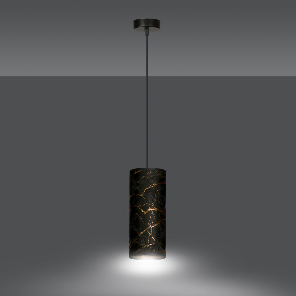 KARLI 1 BL MARBEL BLACK lampa wisząca abażury regulowana nowoczesna