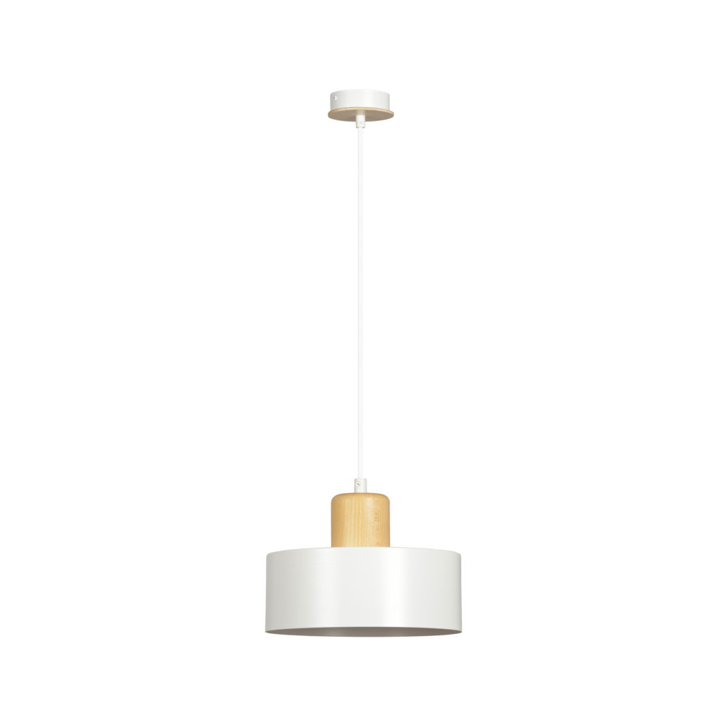 TORIN 1 WHITE 1047/1 nowoczesna lampa sufitowa biała drewniane elementy