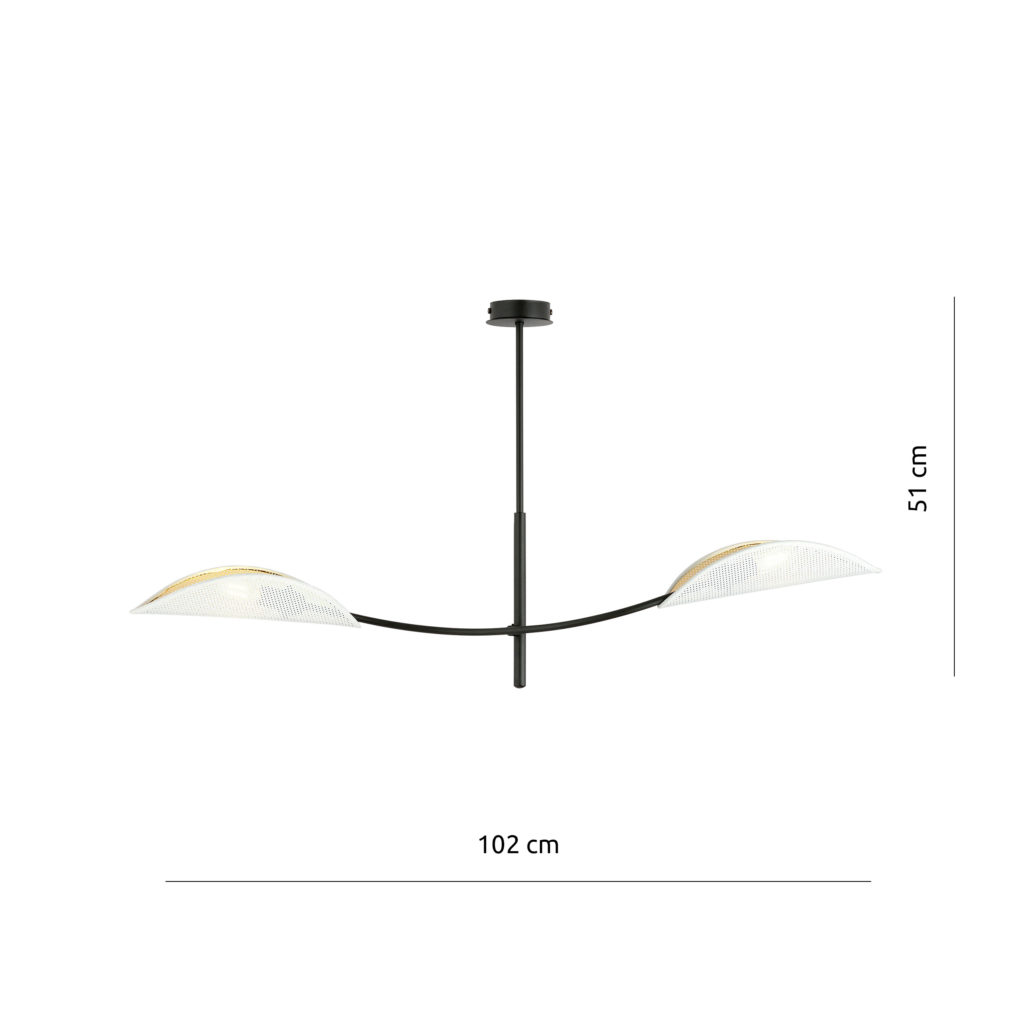LOTUS 2 WHITE/GOLD 1107/2 lampa sufitowa żyrandol oryginalny Design abażury