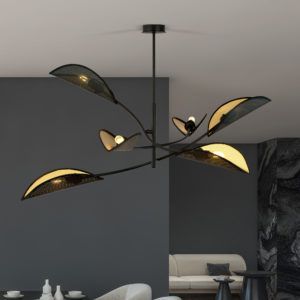 LOTUS 6 BLACK/GOLD 1106/6 lampa sufitowa żyrandol oryginalny Design abażury