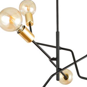 BOLT 6 BLACK/GOLD 1125/6 nowoczesna lampa sufitowa żyrandol złote elementy
