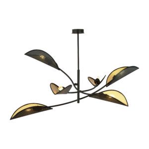 LOTUS 6 BLACK/GOLD 1106/6 lampa sufitowa żyrandol oryginalny Design abażury