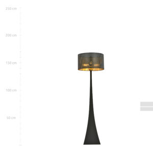 ESTRELLA LP1 BLACK/GOLD 1156/LP1 lampa podłogowa oryginalny design duży abażur