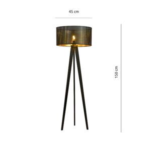 ASTON LP1 BLACK/GOLD 1148/LP1 lampa podłogowa drewniana duży oryginalny abażur