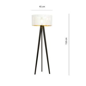 ASTON LP1 WHITE/GOLD 1147/LP1 lampa podłogowa drewniana duży oryginalny abażur