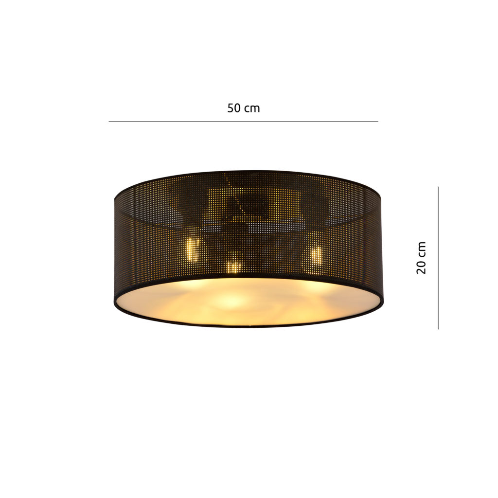 ASTON 3 BLACK/GOLD 1148/3 lampa sufitowa plafon abażur dużo światła