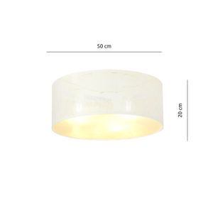 ASTON 3 WHITE/GOLD 1147/3 lampa sufitowa plafon abażur dużo światła